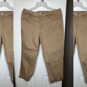 Cropped khaki pants